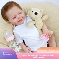 Muñeca Reborn Sunnyfan W-03 de 18 Pulgadas, Muñeca Bebé Simulada Hecha de Material Plástico Suave y Lavable