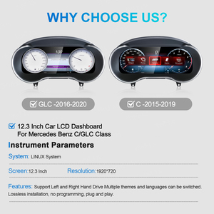 Navihua 12.3แผงหน้าปัดดิจิตอลแผงหน้าปัดรถยนต์สำหรับ Mercedes <span class=keywords><strong>Benz</strong></span> <span class=keywords><strong>glc</strong></span>/c-Class แผง W204 W205 - Product Image 5