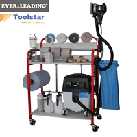 Chariot de peinture mobile en métal de qualité industrielle, chariot de rangement multifonctionnel avec 4 roulettes pivotantes et freins pour polisseuses et meuleuses