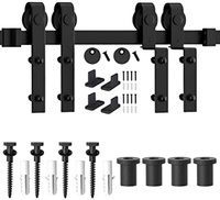 Quincaillerie robuste en acier au carbone pour porte coulissante pliante moderne et rustique, gain de place, pour portes en bois, capacité de 330 lb