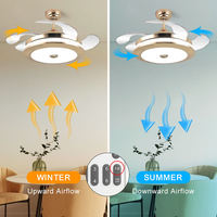 Ventilador de Techo con Aspas Invisibles y Luz, Ventilador de Techo Inteligente con Lámpara para Sala de Estar, Control por Voz Wifi Alexa
