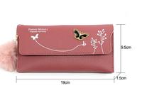 Dompet wanita murah kustom dompet kulit Pu fesyen tas tangan penyimpan kartu panjang warna Solid untuk wanita