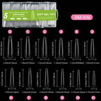 Vente chaude Transparent Demi Bâton XXXL Denim Trapézoïdal Nail Patch Long Tuyau D'eau Nail Plaque Europe Amérique Français Made ABS