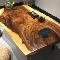 Table basse contemporaine en bois massif pour table à manger en bois, table en résine époxy