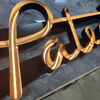 Letrero de Neón Personalizado con Logotipo de Tienda, Letrero Luminoso LED de Acero Inoxidable para Exteriores