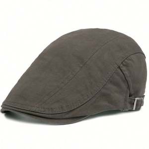 Gorra Newsboy de Algodón para Hombre, Boina de Color Sólido para Negocios, Golf, Conducción, Deportes Casuales al Aire Libre, Pesca y Uso Diario - Product Image 6