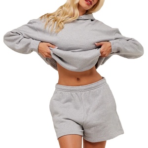 Combinaison de sport ou de loisirs pour femmes en coton personnalisée avec manches longues, chapeau et short, vêtements de sport, tenue de travail, survêtement pour femmes - Product Image 5