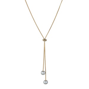 יפנית בסגנון פנינה פנינה סגסוגת תליון בצורת שרשרת מתכווננת מתאימה לנשים ובנות מסיבת חג - Product Image 1