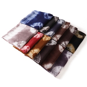 Sciarpa Tie Dye <span class=keywords><strong>Vintage</strong></span> Artistica da Viaggio, Sciarpa Geometrica Simmetrica, Stile Etnico con Frange, in Modal e Cotone, Hijab Lungo da Donna - Product Image 3