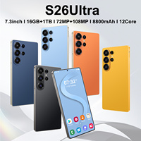 Nuevo Teléfono Inteligente S26 Ultra 5G, Pantalla de 7.3 Pulgadas, 16GB+1TB, 12 Núcleos, Cámara de 108MP, Android 15, Desbloqueo por Reconocimiento Facial