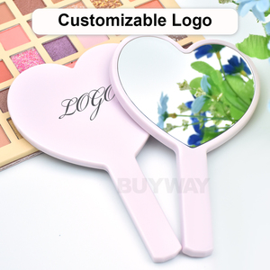 Vendita calda Logo personalizzato cuore Mini colori Vintage portatile frusta portatile specchio grande copertina abbagliato per il trucco per bambine - Product Image 3