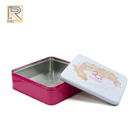 Boîte en fer blanc Mooncake carrée de qualité supérieure recyclable de qualité alimentaire chocolat Biscuit stockage ensemble cosmétique emballage