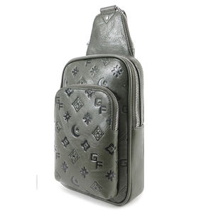 <span class=keywords><strong>Sac</strong></span> de poitrine en cuir PU texturé effet cire d'huile de qualité supérieure avec monogramme <span class=keywords><strong>g</strong></span>éométrique en relief pour les trajets quotidiens - Product Image 5