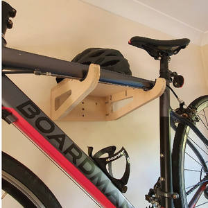Support <span class=keywords><strong>mural</strong></span> en bois fait à la <span class=keywords><strong>main</strong></span> pour vélo - Product Image 4
