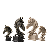 Ornements Faits Main Tête de Cheval 3D en Résine Écologique, Design Transfrontalier, Accessoires de Décoration pour la Maison, le Bureau, le Salon, le Bar et l'Entrée