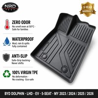 Tapis de sol de voiture NRD TECH TPE pour BYD Dolphin/LHD-EV-5S_2023, toutes saisons, ensemble complet + tapis de coffre 3D, 4 pièces, qualité alimentaire, garantie 3 ans