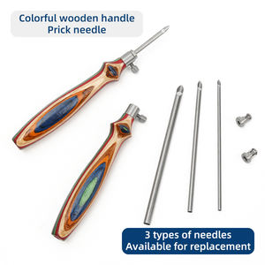 लकड़ी के प्रतिस्थापन योग्य क्रोकेट हुक सेट बुनाई उपकरण किट परियोजना सिलाई सामान सेट कढ़ाई सुई पेन - Product Image 4
