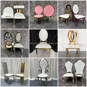LEDA precio de fábrica espejo sillas de acero dorado boda Hotel suministros para fiestas eventos banquete al por mayor - Product Image 6