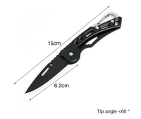 Facile à transporter en plein air EDC Camping poche survie Multitool couteau en acier inoxydable petit pliant coupe-fruits porte-clés couteau