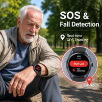 Montre connectée de santé senior P3A avec appels téléphoniques 4G, alarme SOS, surveillance cardiaque, géolocalisation GPS, écran AMOLED, étanchéité IP65 et IA