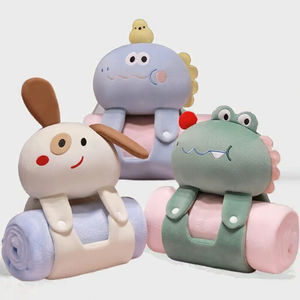 卸売 カスタム フランネル 超ソフト ぬいぐるみ 可愛い動物 2-in-1 枕毛布 PPコットン OPP袋 ストレス解消 誕生日プレゼント - Product Image 3