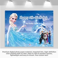 Modern Frozen Kraliçe Elsa'nın 100 Günlük İlk Doğum Günü Partisi Arka Plan Posteri Projeksiyon Afişi Dikey Flama Özelleştirilebilir KT Levha