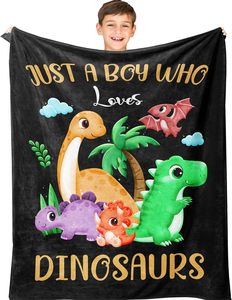 Couverture à thème dinosaure pour fille, 50x60 pouces, avec inscription « Just A Girl Who Loves Dinosaurs », pour anniversaire, Noël, cadeau de vacances - Product Image 1