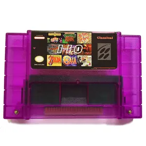 Tersedia baterai cangkang ungu menghemat 110 dalam 1 SNES konsol Video Game kartu permainan Aksesori permainan lainnya