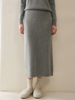 Nouvelle jupe mi-longue 100% cachemire pour femme, robe d'automne-hiver, robe en forme de H