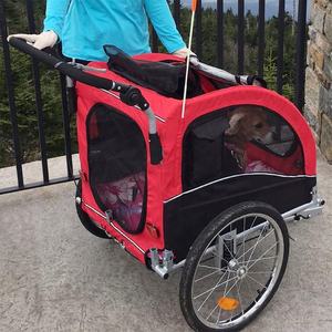 Remorque <span class=keywords><strong>de</strong></span> vélo <span class=keywords><strong>pour</strong></span> animaux <span class=keywords><strong>de</strong></span> compagnie avec housse <span class=keywords><strong>de</strong></span> <span class=keywords><strong>protection</strong></span> contre les intempéries, remorque <span class=keywords><strong>de</strong></span> vélo pliable <span class=keywords><strong>pour</strong></span> chien avec fenêtres en maille, jusqu'à 88 livres - Product Image 6