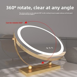 <span class=keywords><strong>Miroir</strong></span> <span class=keywords><strong>de</strong></span> maquillage éclairé par <span class=keywords><strong>LED</strong></span> avec lampe <span class=keywords><strong>de</strong></span> charge, forme ronde, <span class=keywords><strong>pour</strong></span> <span class=keywords><strong>salle</strong></span> <span class=keywords><strong>de</strong></span> <span class=keywords><strong>bain</strong></span>, étudiants - Product Image 2