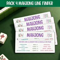 Pembaca Kartu Mahjong, Pencari Garis Mahjong Amerika Bermotif Kartun, Kartu Aturan Mahjong Warna-warni, Alat Bantu Permainan Mahjong OEM Kustom