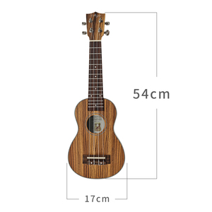 Ukelele de Madera de Zebrano de 21 y 23 Pulgadas, Soprano, Acabado Mate, Madera Exótica Hawaiana, Guitarra Pequeña, Venta al Por Mayor - Product Image 3
