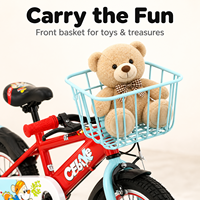 Bicicletta per Bambini 12'' 14'' 16'' 18'' Rossa Blu Rosa Grigia per Ragazzi e Ragazze Sport all'Aperto con Ruote Staccabili