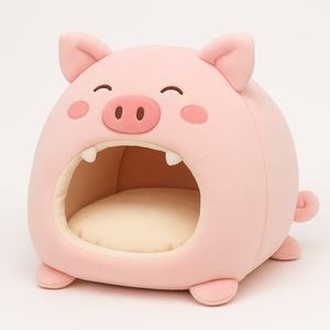 Cama personalizada para perros y gatos con forma de tigre de peluche, cómoda cama para dormir para mascotas, Animal esponjoso, cerdo, forma de vaca, cama para mascotas de felpa de dibujos animados - Product Image 3