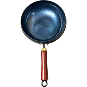 Zhangqiu Blued Large <b>Belly</b> Pot Handmade Forged Iron Wok Household Uncoated Smokeless Durable Traditional Cooking - Product Image 3