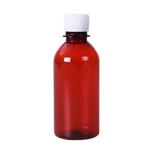 5Oz 150Ml Huisdier Mager Plastic Amberkleurige Flessen Lege Huisdiergeneeskunde Vloeibare Hoestsiroop Fles Orale Vloeibare Flessen