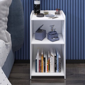 Simple Modern 3 Tier Bedside Cabinet Wood <b>Plastic</b> Composite Storage <b>Shelf</b> For Home Bedroom Use - Product Image 2
