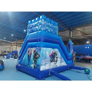 <span class=keywords><strong>Castillo</strong></span> Inflable Comercial con Tobogán, <span class=keywords><strong>Castillo</strong></span> Inflable Combinado con Temática de Princesa de las Nieves para Fiestas Infantiles - Product Image 6
