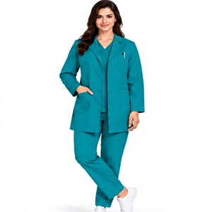 Batas de Laboratorio Blancas Personalizadas al por Mayor, Manga Larga para Médicos y Médicas, Uniforme Médico Transpirable de Polialgodón, Farmacéutico - Product Image 1