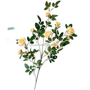 E-676 Vente en gros de roses artificielles à tiges longues multi-têtes, petites roses, fleurs artificielles, buisson - Product Image 5