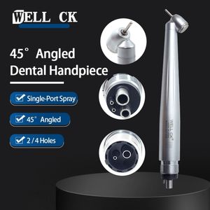 Стоматологический наконечник WELLER Factory, высокоскоростной, 45 градусов, с LED-подсветкой, 2/4 отверстия, с распылителем, турбинный, электрический, сертифицирован CE, класс А - Product Image 4