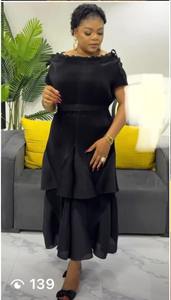 Abito Plissettato Irregolare da Donna Taglie Forti con Pizzo a Fungo, Gonna Lunga in Pizzo, Vendita all'Ingrosso, OEM, Produttore di <span class=keywords><strong>Abbigliamento</strong></span> Personalizzato - Product Image 2