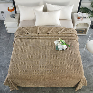 2025 Mới Rắn Màu Sắc Waffle Jacquard Mùa Đông Chăn Đa Chức Năng Polyester Ném Mềm Mại Ấm Áp Bốn Mùa - Product Image 2