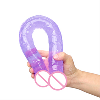 Material TPE para mujer, consolador de pene Artificial de doble cabeza, largo, doble D, Juguetes sexuales para lesbianas, Gay, masturbadores vaginales anales grandes