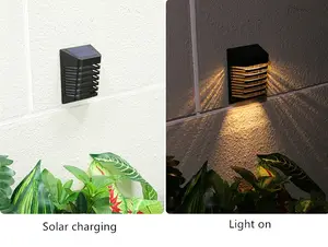 Güneş açık dış bahçe dekoratif ışıklar hareket sensörü optik kontrol çit LED ışık güneş enerjisi duvar montaj LED ışık