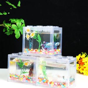Tanque de peixes <span class=keywords><strong>Betta</strong></span> barato, aquário pequeno, aquário pequeno, visor transparente para escritório, aquário em acrílico - Product Image 2