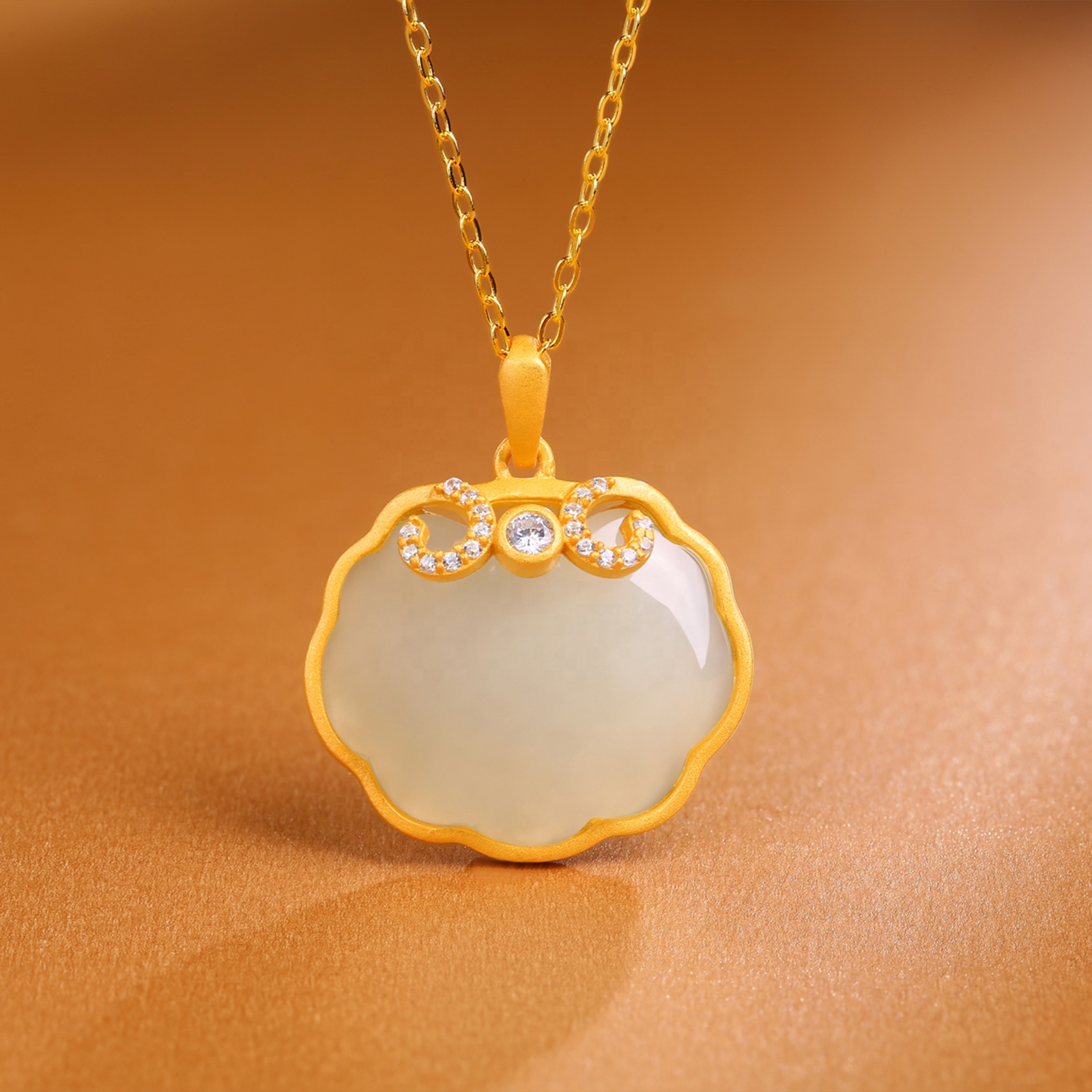 HMOIS Jade Jewelry Wishful thinking Wholesale 925 Silver Natural Hotan White Jade Charms Pendants