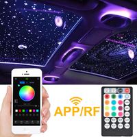 Kit d'éclairage à fibres optiques RGBW 12W Twinkle à deux têtes avec télécommande/application intelligente pour la décoration de plafond de voiture