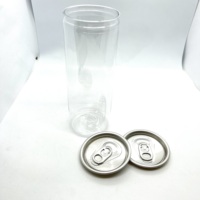 Canette en plastique transparente mince de 330 ml pour bière, canette en PET de 11 oz pour soda avec SOT